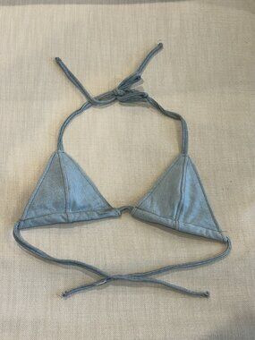 Denim Triangle Bra Top